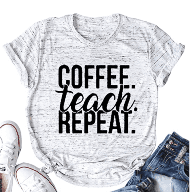coffee, teach, repeat t-shirt