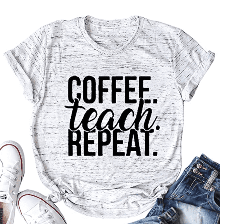 coffee-teach-repeat-t-shirt coffee, teach, repeat t-shirt