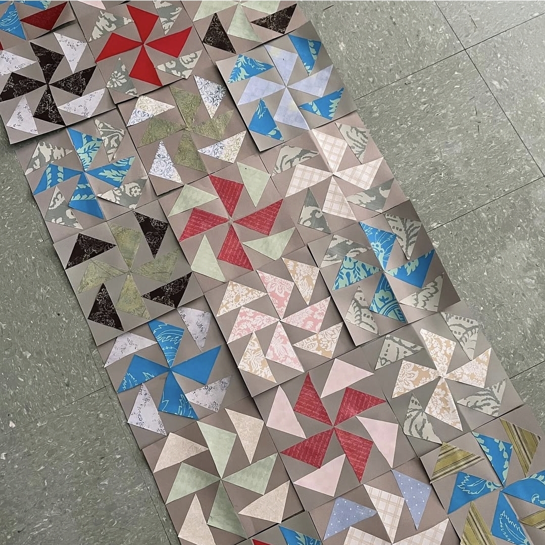 Paper freedom quilt using flying geese design