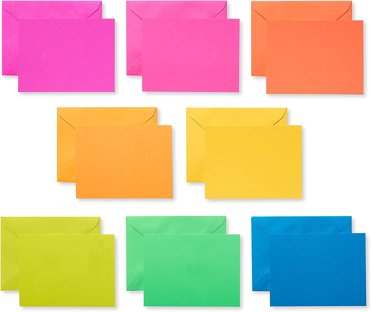 Cute school supplies—neon rainbow notecards and envelopes