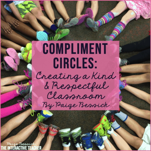 A circle of preschoolers's feet with a title care that says compliment circles