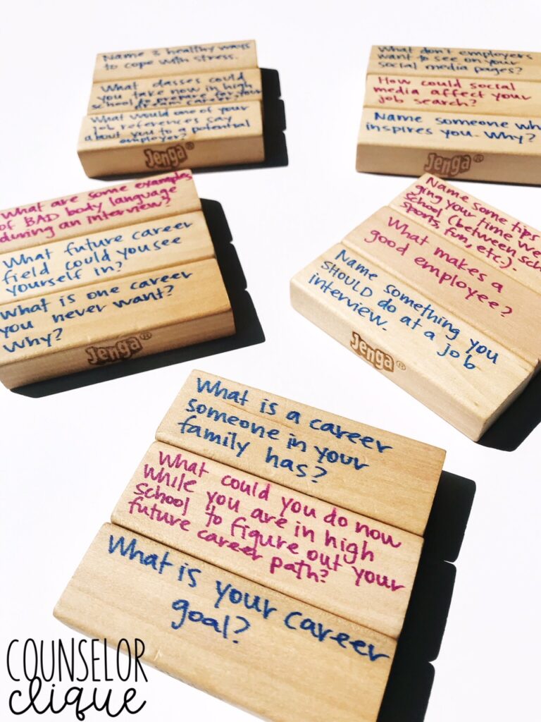 questions on jenga game pieces for guided reading idea