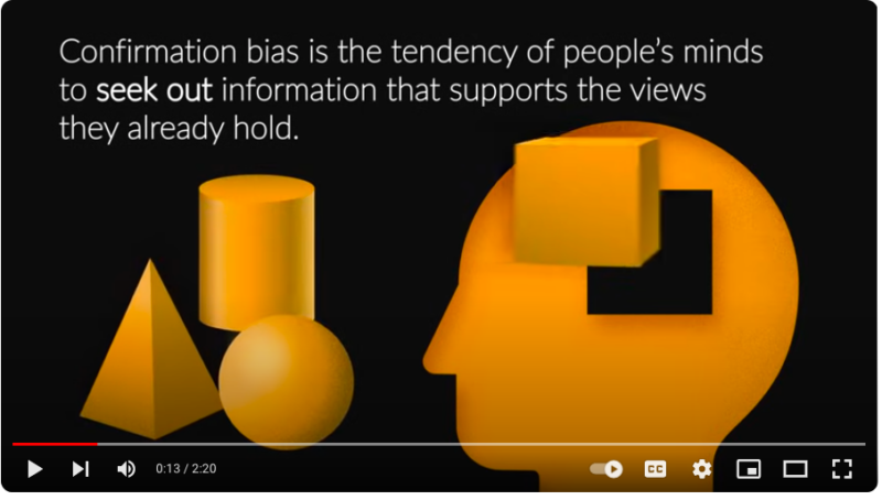 Definition of confirmation bias as the tendency of people's minds to seek out information that supports the views they already hold 