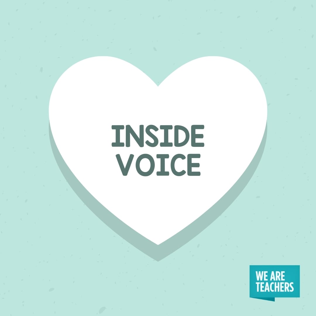 'Inside Voice' conversation heart for teachers