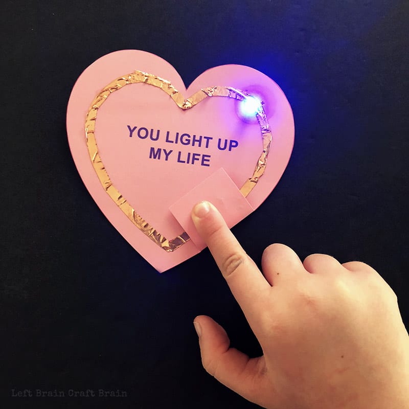 Electricity experiment in a heart with the words "You light up my life"