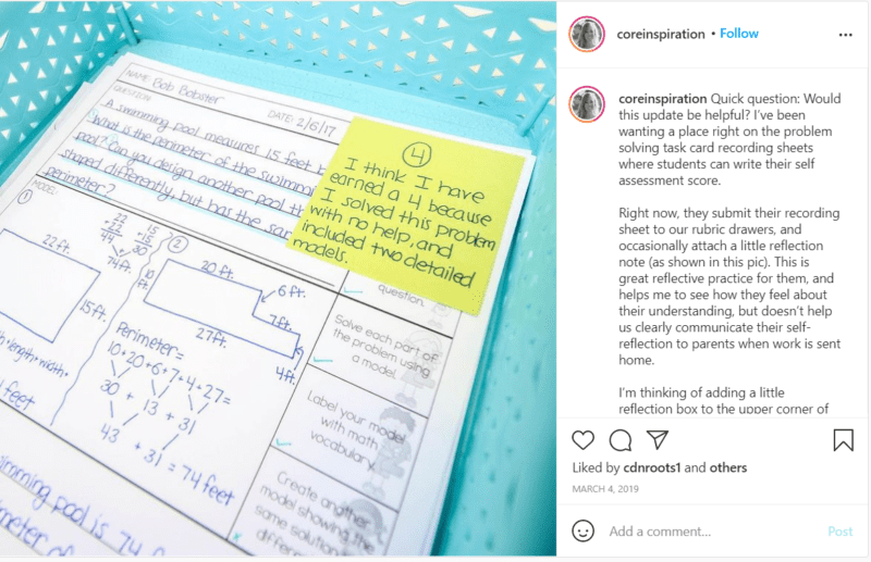 Still of third grade assessment ideas from Instagram