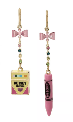Crayon mismatched earrings for teachers