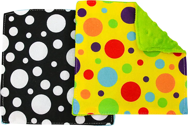 Colorful crinkle squares with polka dots