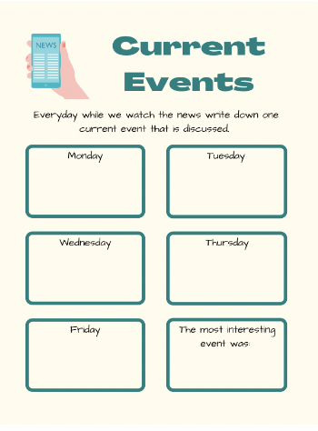 Current events empty template- Canva for Education