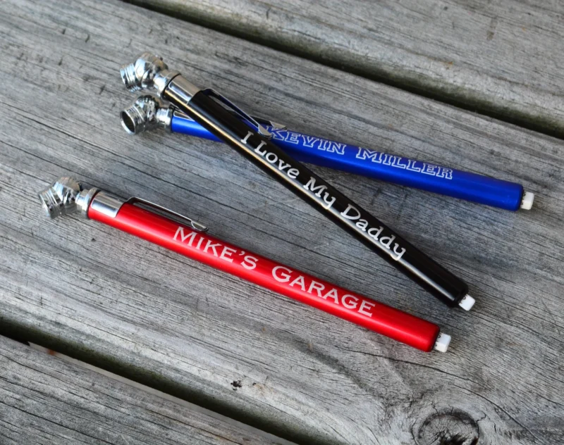 Personalized tire pressure gauges as an example of best gifts for bus drivers