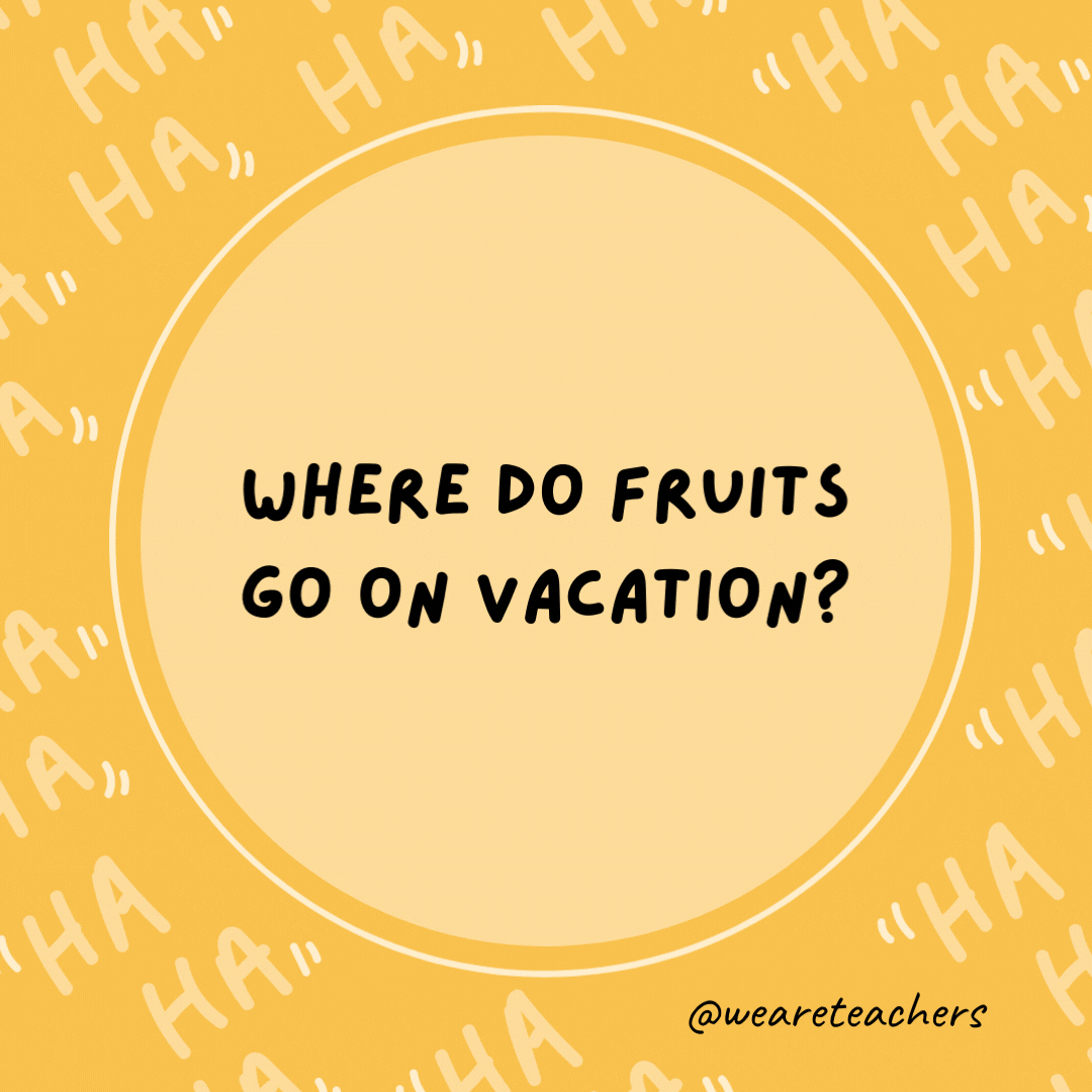 Where do fruits go on vacation? 