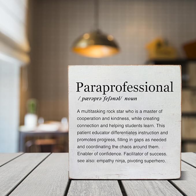 paraprofessional desk sign 