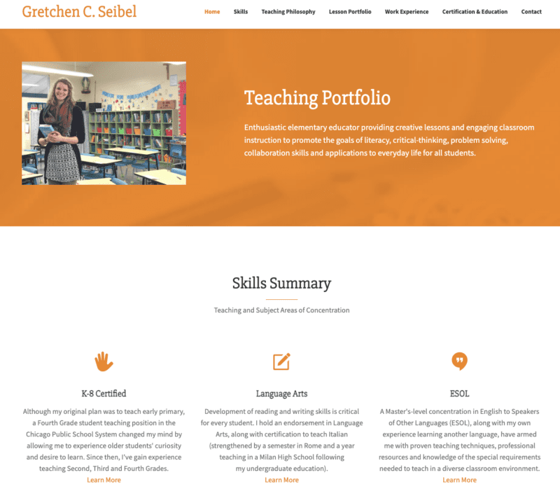 Digital or online teaching portfolio