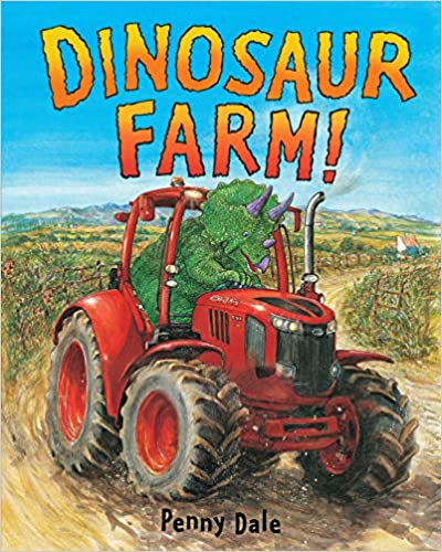 Book cover for Dinosaur Farm as an example of dinosaur books for kids