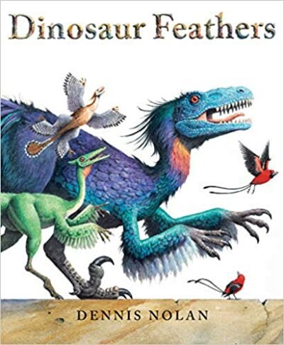 Book cover for Dinosaur Feathers as an example of dinosaur books for kids