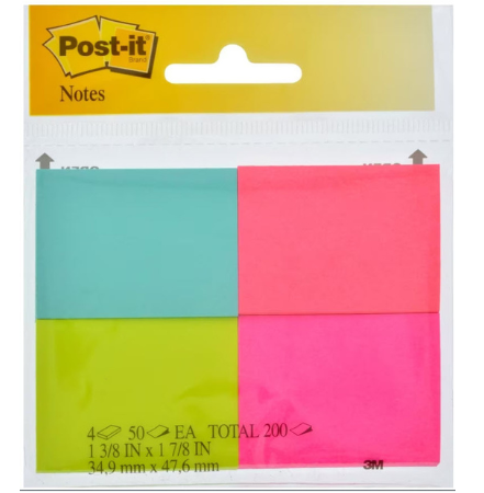 Discount School Supplies: Dollar Tree Wooden low-profile clipboard and package of four Post It notepads in bright colors