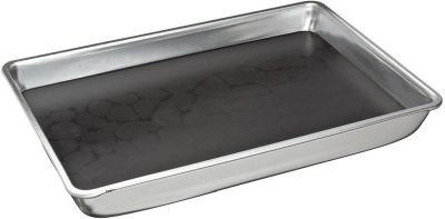 Rectangular aluminum dissection pan with a bottom layer of black wax