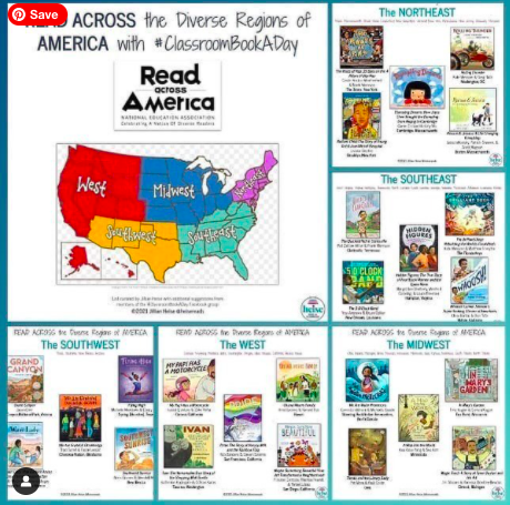 A colorful poster showing culturally diverse books for children as an example of Read Across America Day activities