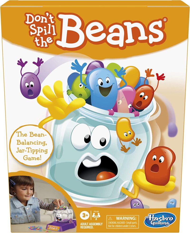 A Cartoon jar has cartoon beans cming out of it with various facial expressions.