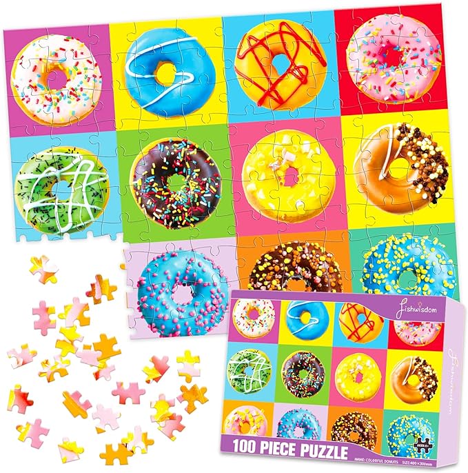puzzle with images of doughnuts 