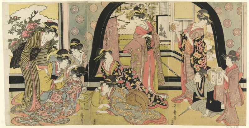 Drawing Lots for Prizes by Kitagawa Utamaro