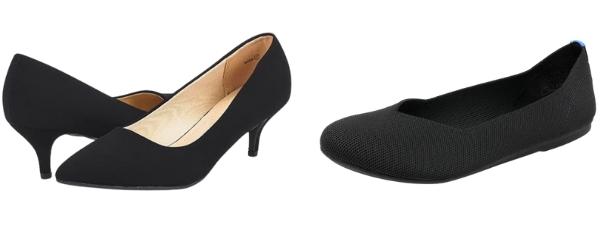 Dream Pairs' Moda Pointed Toe Pump and Classic Ballet Flats in black