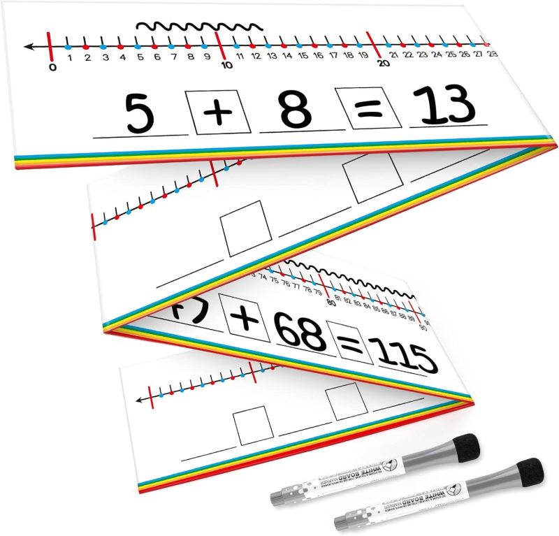 Dry erase number line that folds up for storage