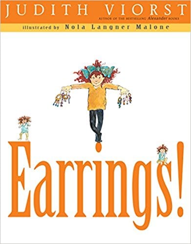 Book cover for Earrings! as an example of opinion writing mentor texts