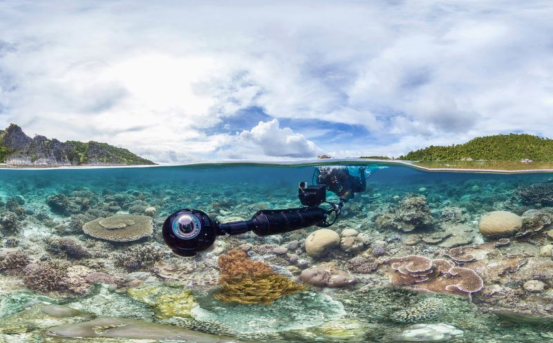 Underwater camera filming a coral reef, from the Netflix show Chasing Coral
