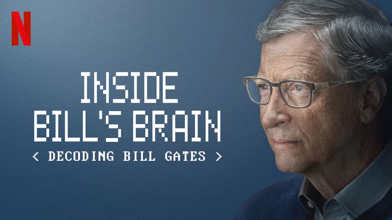 3/4 profile view of Bill Gates, with text reading Inside Bill's Brain: Decoding Bill Gates