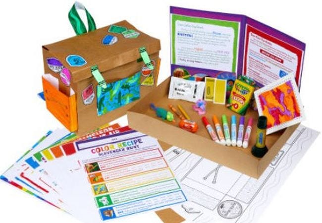 Selection of items from Crayola Experience Home Adventure box