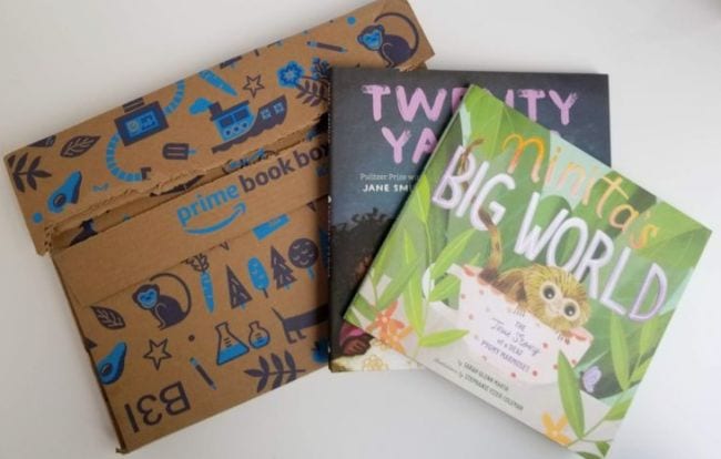 Amazon Book Box with two picture books for a kids subscription box 