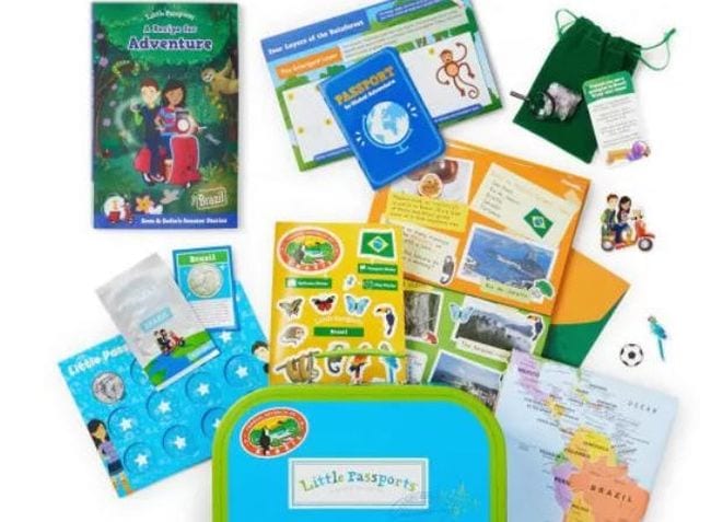 Selection of items from Little Passports World Edition box (Educational Subscription Boxes)