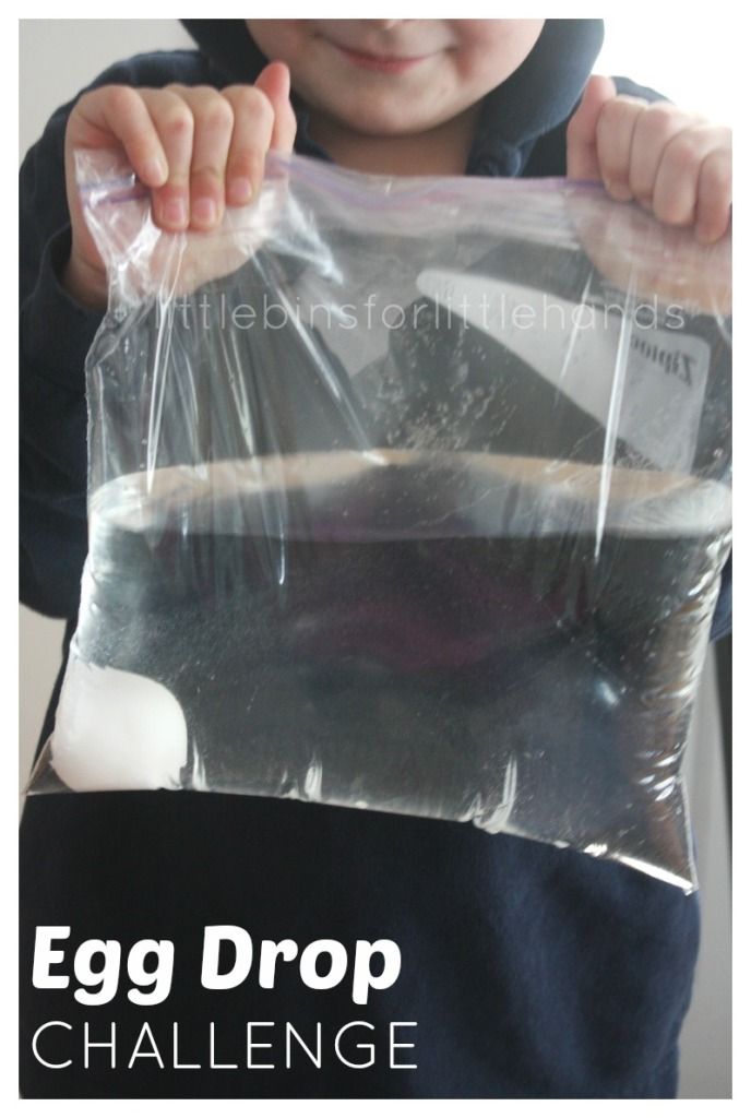 a bag of water with an egg in it for an egg drop idea