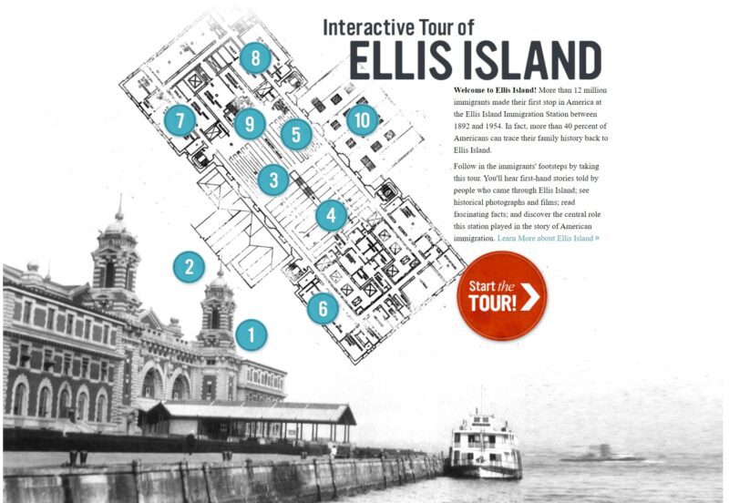 Map of Ellis Island Virtual Field Trip