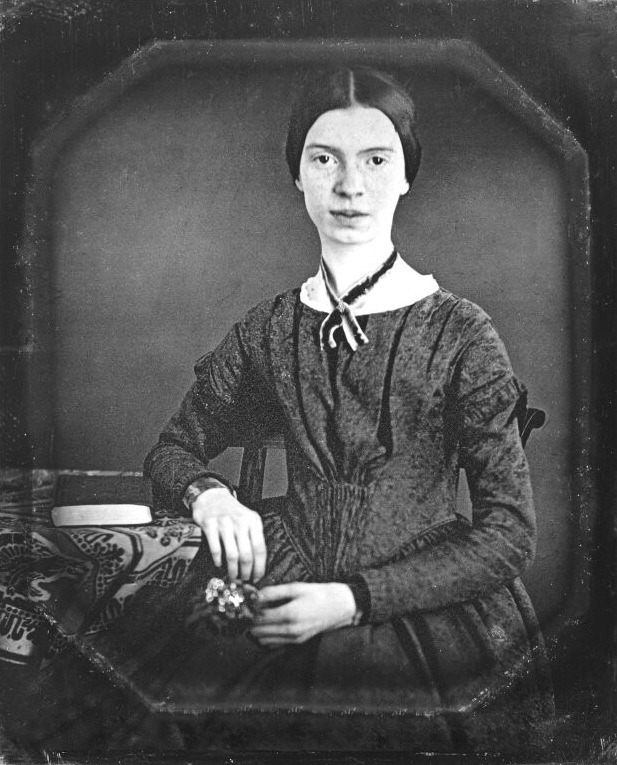 black and white photo of emily dickinson