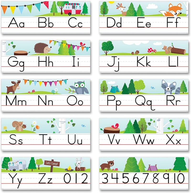 Woodland friends alphabet line