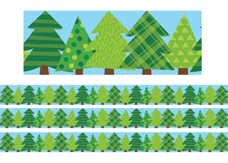 Pine tree bulletin board trim