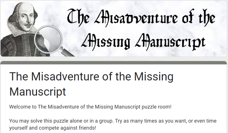 The Misadventure of the Missing Manuscript