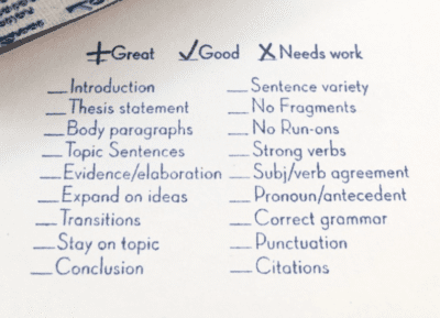 Essay grading checklist stamp for english teachers