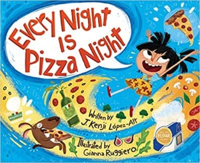 Book cover for Every Night is Pizza Night example of nutrition books for kids