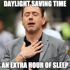 Extra hour of sleep daylight savings meme