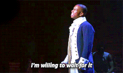 Gif of Aaron Burr saying "I'm willing to wait for it."