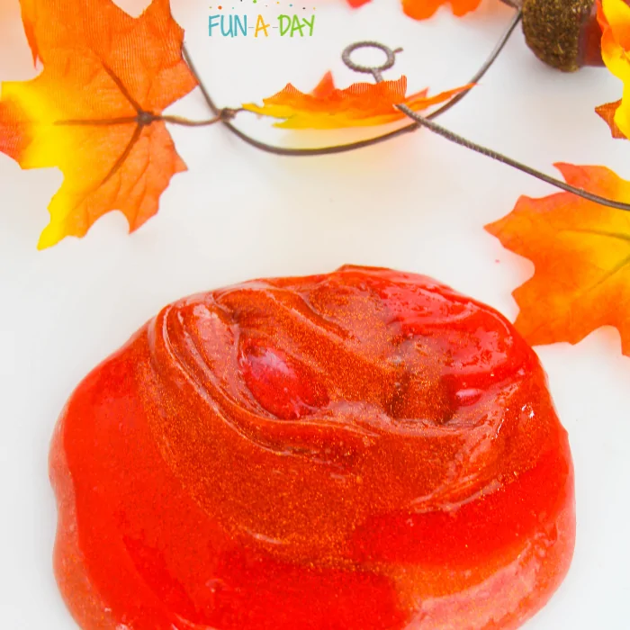 orange slime to make for a fall activity