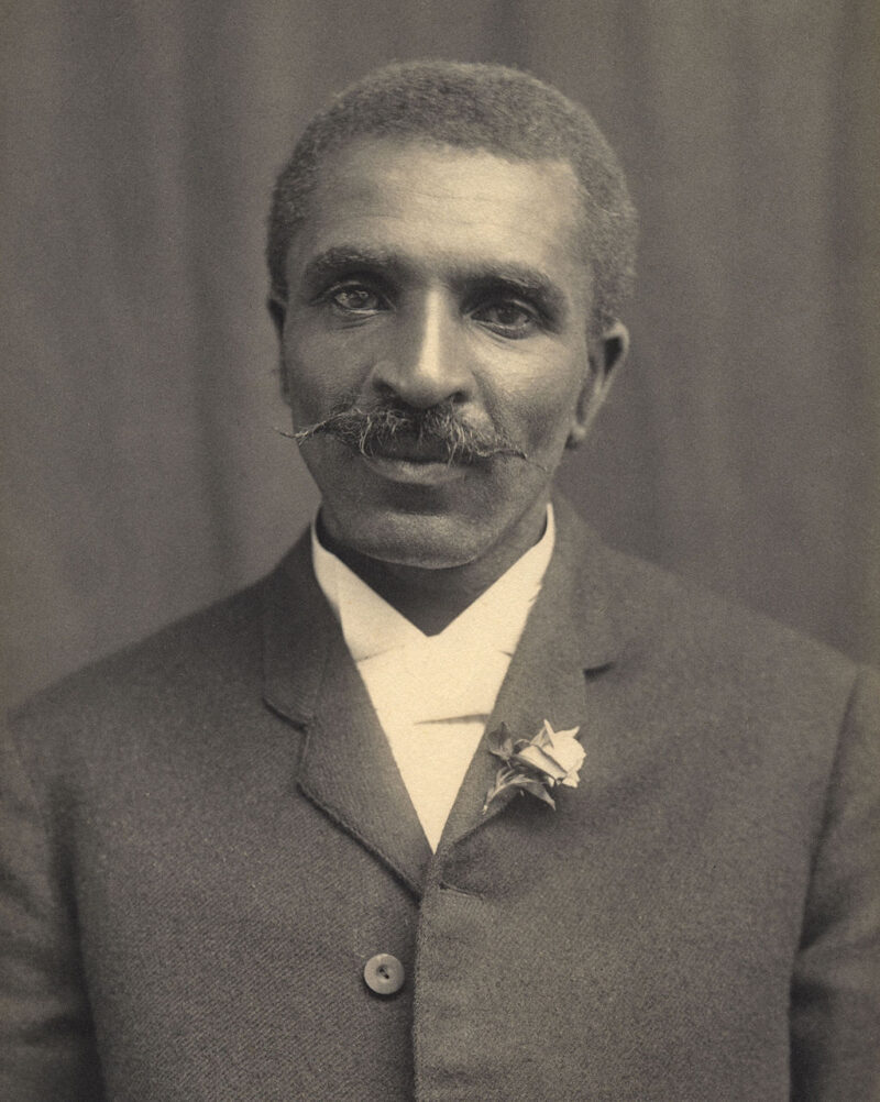 George Washington Carver black and white portrait,  an example of famous Black Americans everyone should know