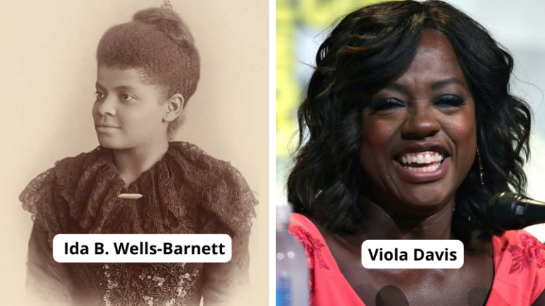 Famous Black women Viola Davis and Ida B. Wells-Barnett.