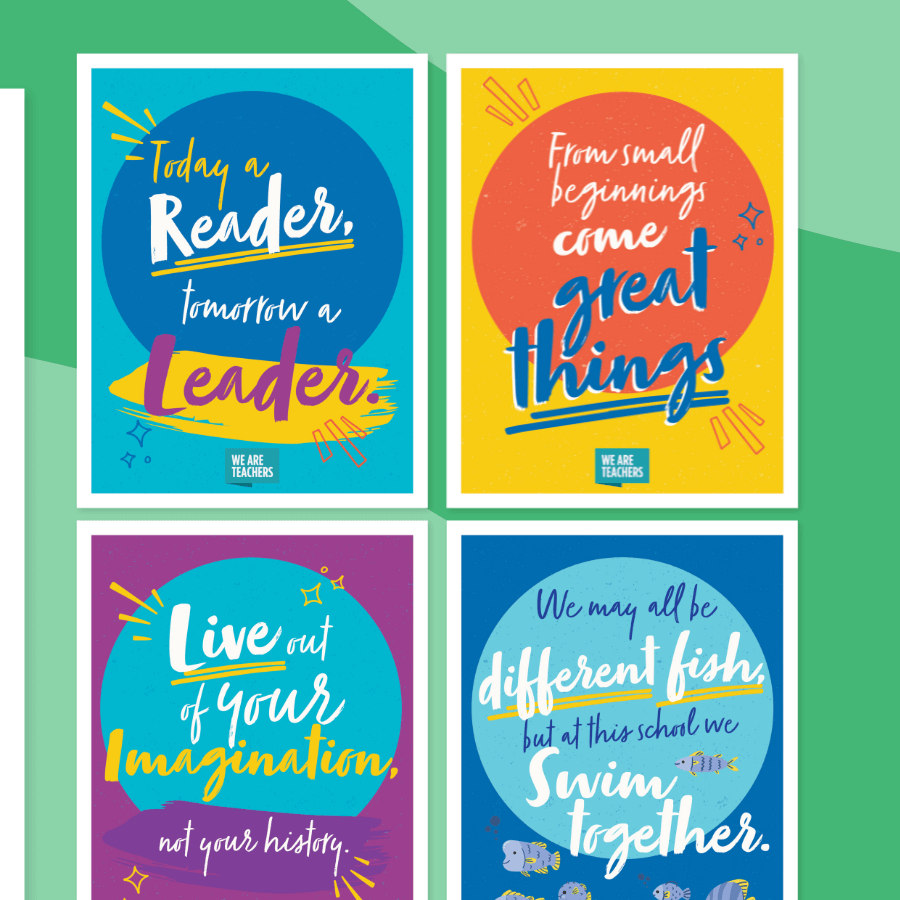 Five examples of classroom quotes posters