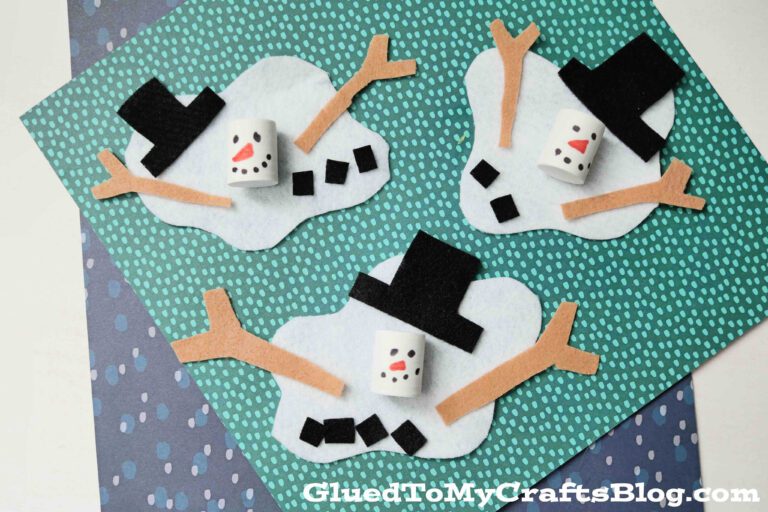 Melting snowmen craft made from felt