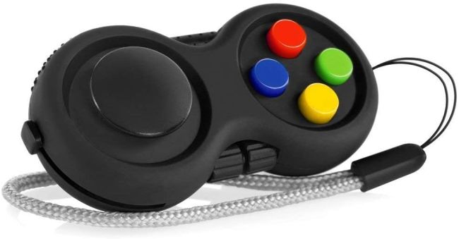 Fidget toy shaped like a retro game controller