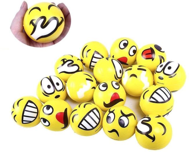 Selection of stress balls with emoji faces (Fidget Toys)